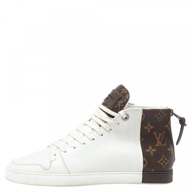 white and brown louis vuitton sneakers