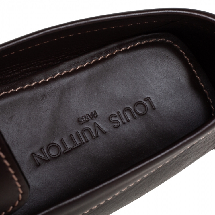 Pre Owned Louis Vuitton Brown Leather Monte Carlo Loafers Size 43.5