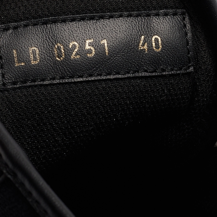 Pre Owned Louis Vuitton Black/Brown Monogram Canvas and Leather Squad High Top Sneakers Size 40