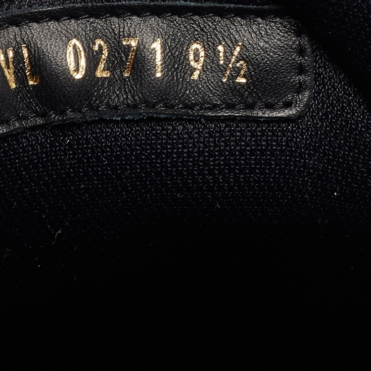 Pre Owned Louis Vuitton Black Leather and Monogram Coated Canvas Low Top Sneakers Size 43.5