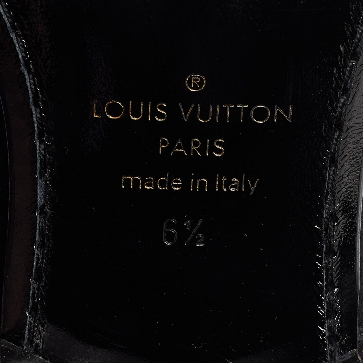 Pre Owned Louis Vuitton Black Petit Damier Fabric Solferino Derby Size 40.5