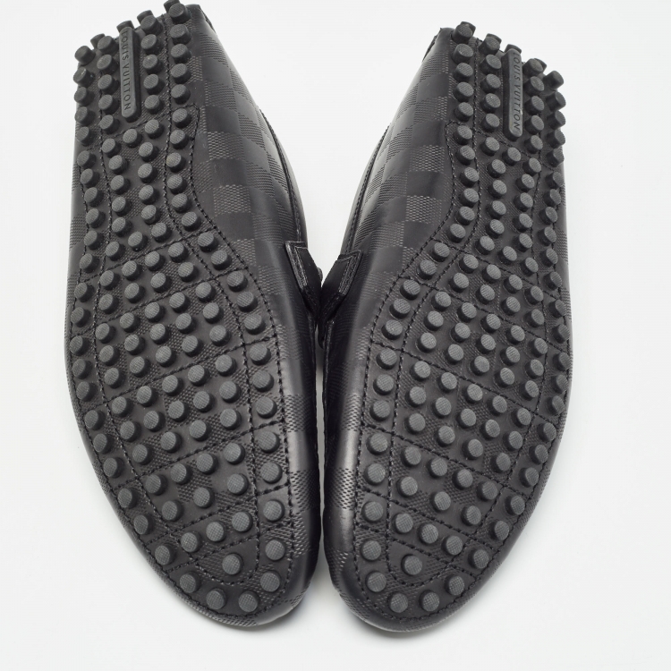 Pre Owned Louis Vuitton Black Leather Hockenheim Loafers Size 43
