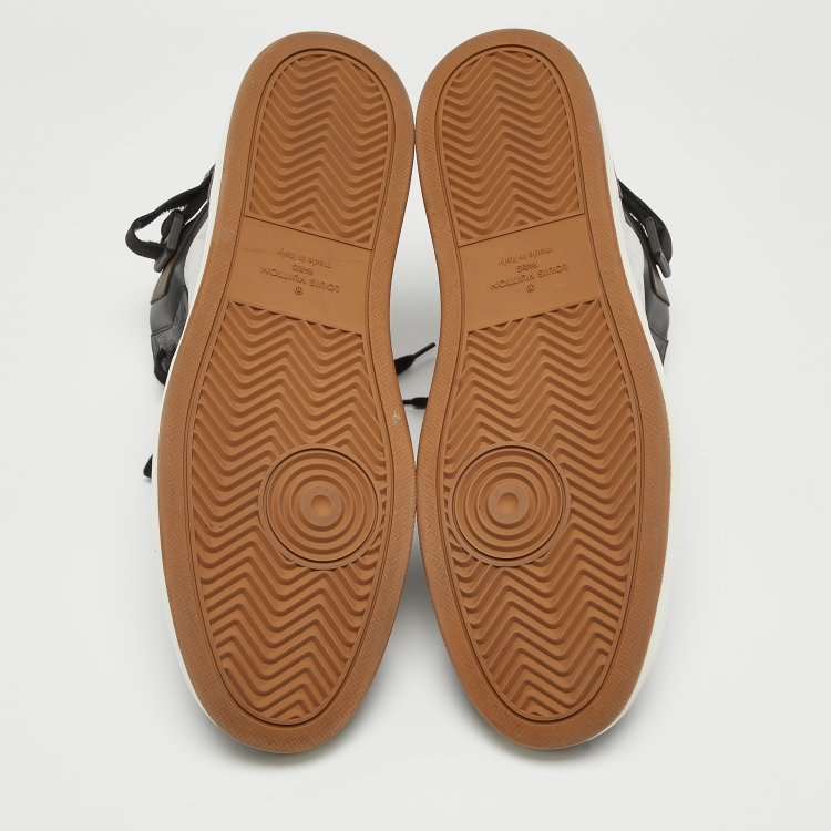 Pre Owned Louis Vuitton Tricolor Monogram Canvas And Leather Rivoli High Top Sneakers Size 47