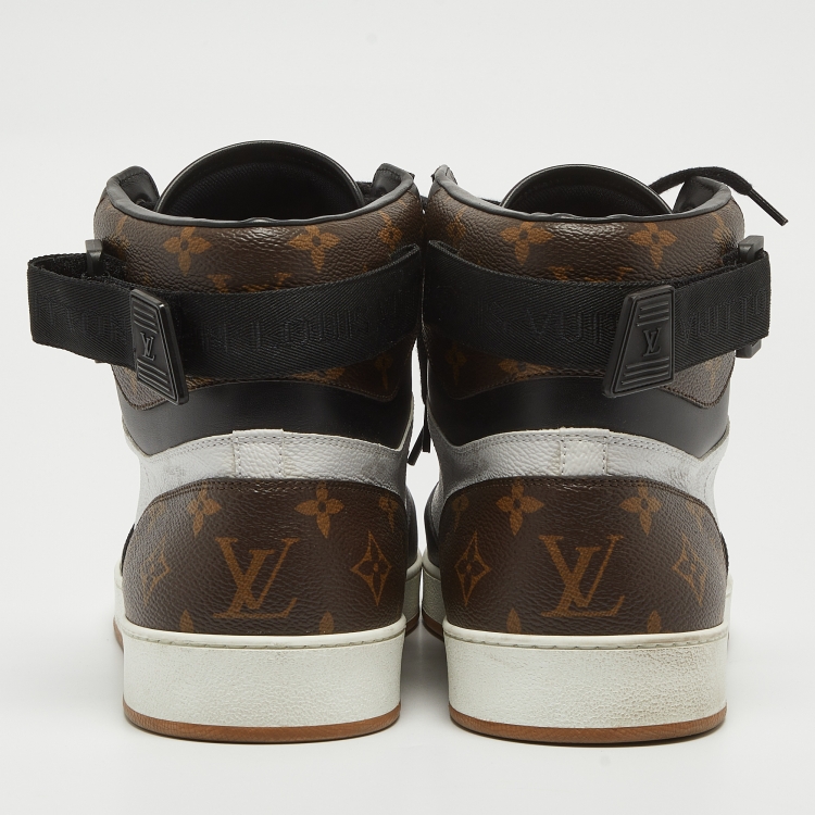 Pre Owned Louis Vuitton Tricolor Monogram Canvas And Leather Rivoli High Top Sneakers Size 47