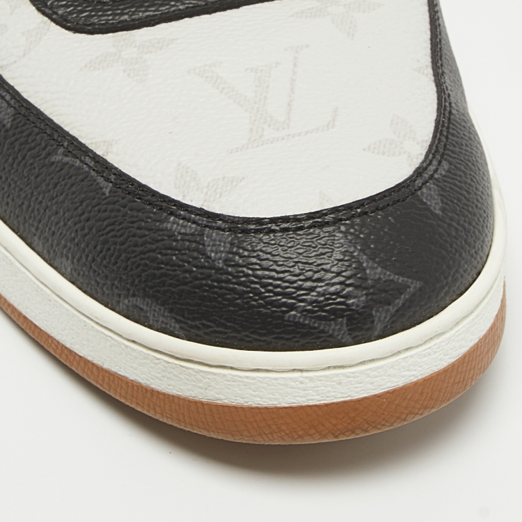 Pre Owned Louis Vuitton Tricolor Monogram Canvas And Leather Rivoli High Top Sneakers Size 47