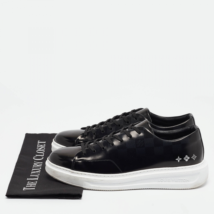 Pre Owned Louis Vuitton Damier Varnished Canvas Beverly Hills Sneakers Size 43