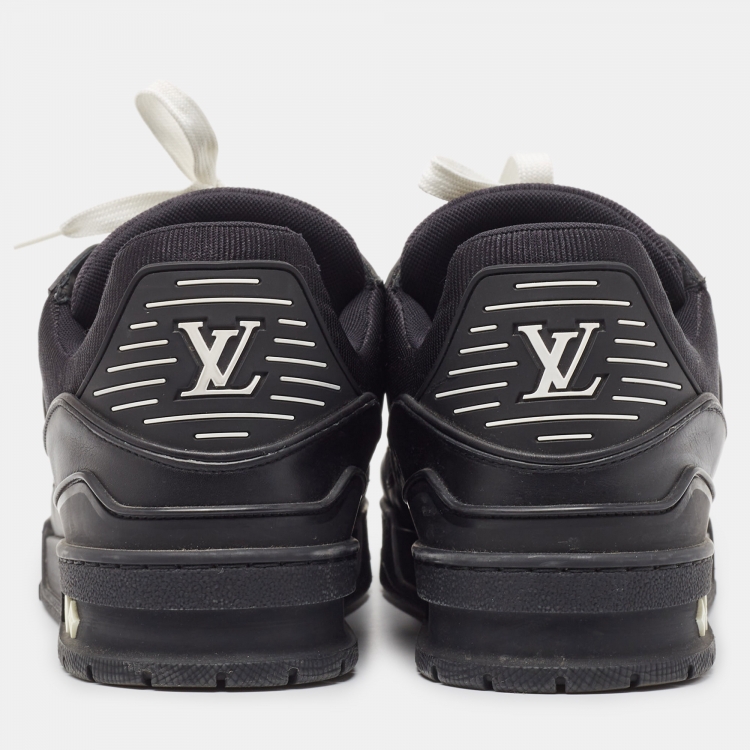 Pre Owned Louis Vuitton Black Leather Trainer Sneakers Size 41