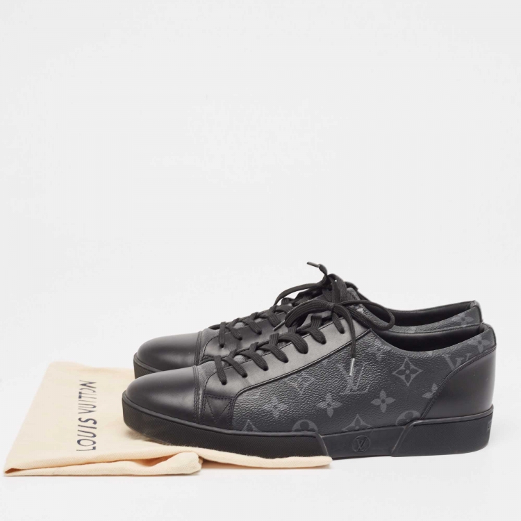 Pre Owned Louis Vuitton Monogram Eclipse Canvas and Leather Match Up Sneakers Size 42