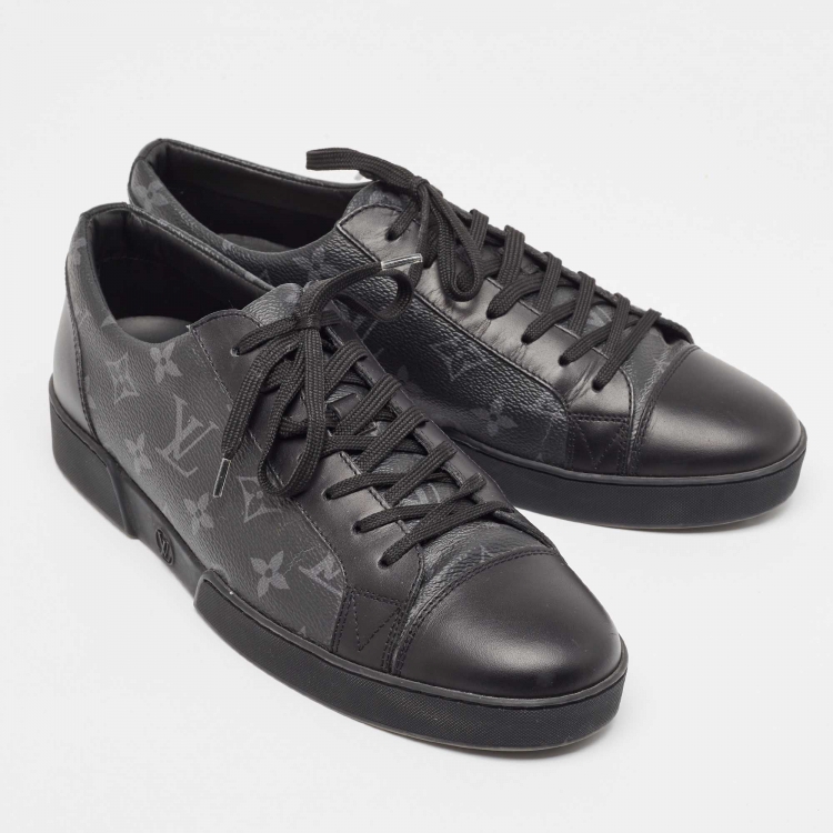 Pre Owned Louis Vuitton Monogram Eclipse Canvas and Leather Match Up Sneakers Size 42