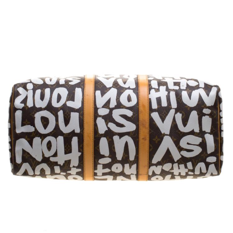 Pre Owned Louis Vuitton Monogram Canvas Limited Edition Graffiti Keepall 50