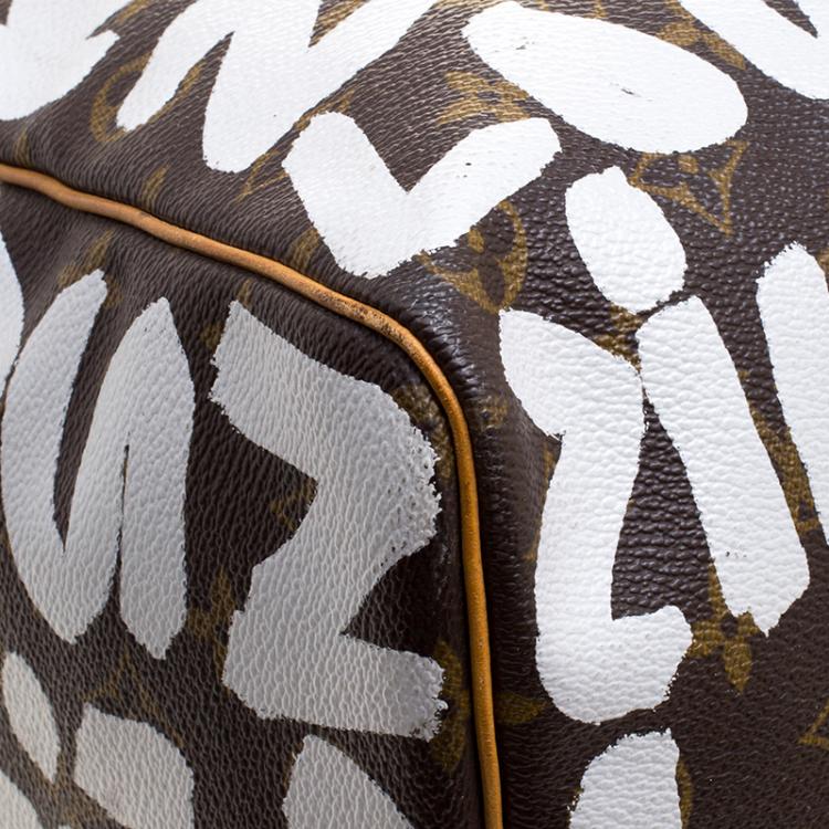 Pre Owned Louis Vuitton Monogram Canvas Limited Edition Graffiti Keepall 50