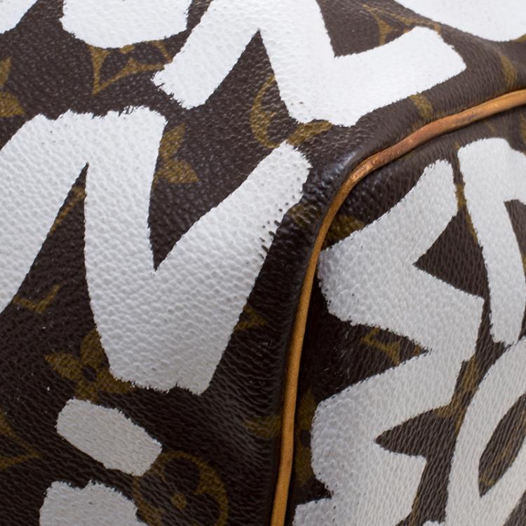 Pre Owned Louis Vuitton Monogram Canvas Limited Edition Graffiti Keepall 50