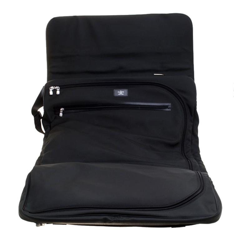 Pre Owned Louis Vuitton Green Taiga Leather and Nylon Garment Bag