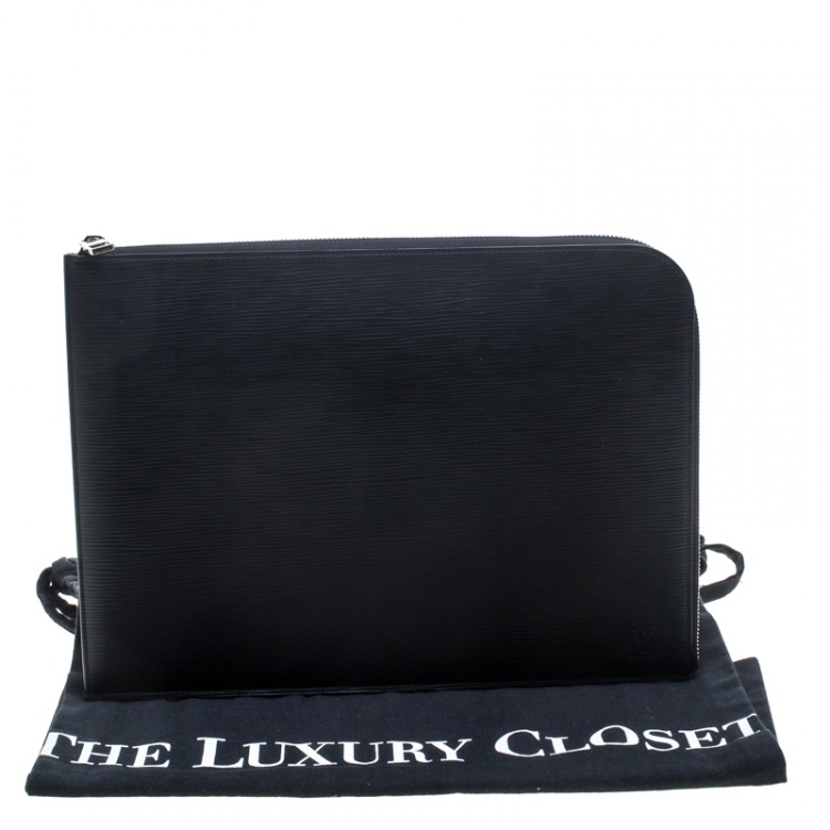 Pre Owned Louis Vuitton Black Epi Leather Poche Documents Portfolio Case
