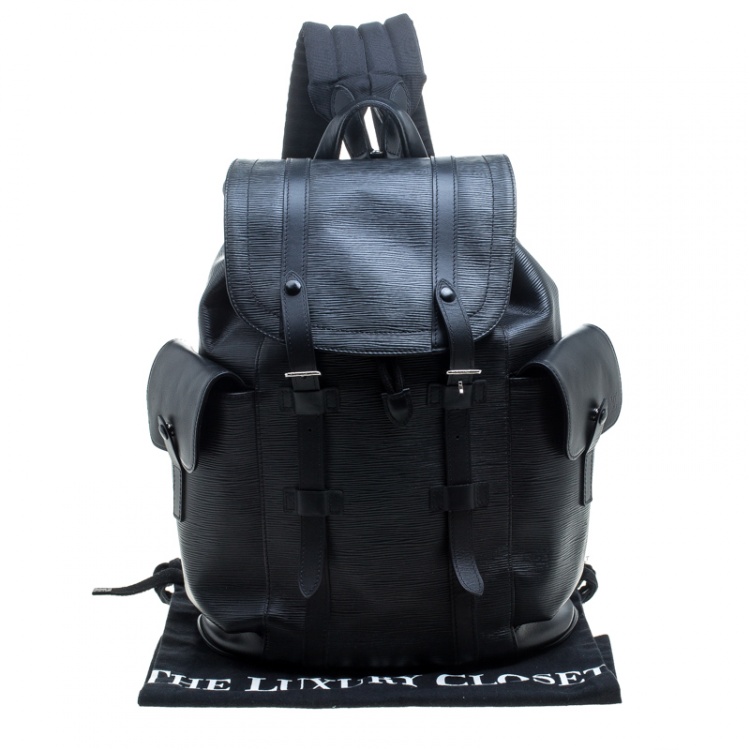 Pre Owned Louis Vuitton Black Epi Leather Christopher PM Backpack