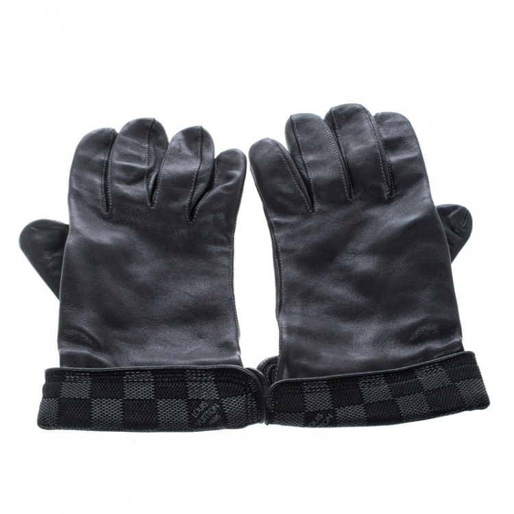 peber Initiativ Sjældent Louis Vuitton Black Leather Damier Graphite Print Gloves L Louis Vuitton |  TLC