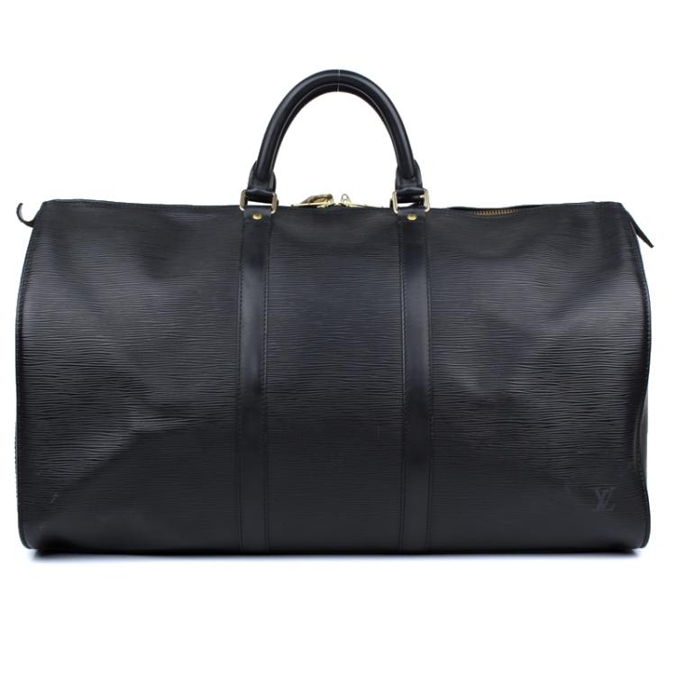 Pre Owned Louis Vuitton Noir Epi Leather Keepall 50 Bag
