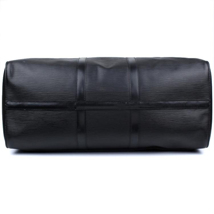 Pre Owned Louis Vuitton Noir Epi Leather Keepall 50 Bag