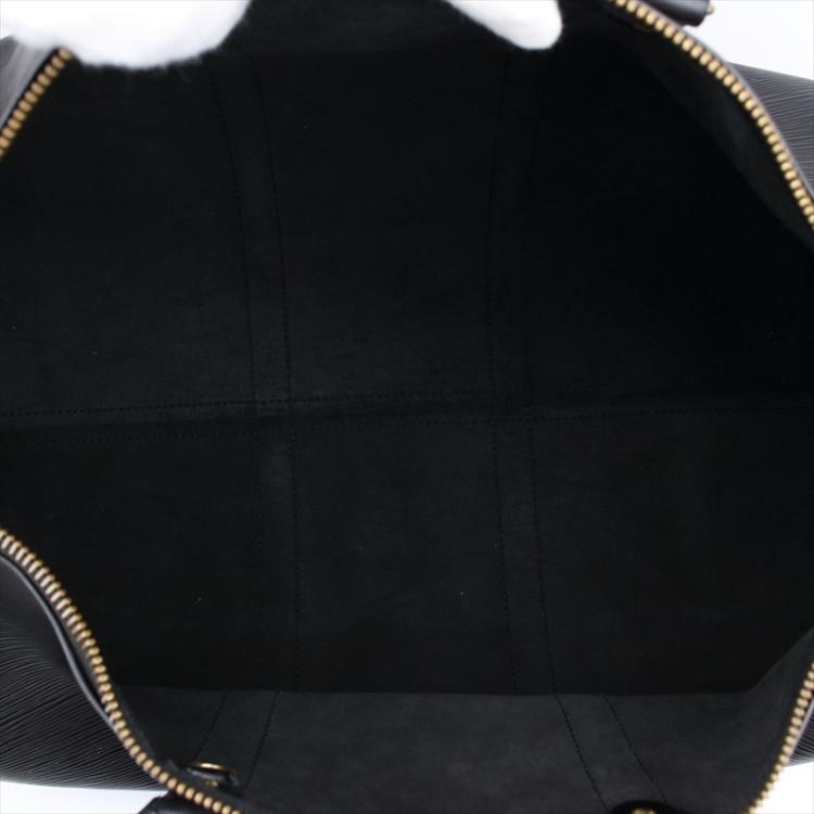 Pre Owned Louis Vuitton Noir Epi Leather Keepall 50 Bag