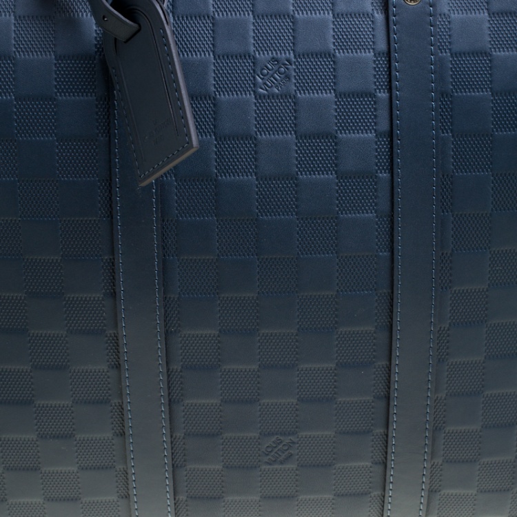 Pre Owned Louis Vuitton Blue Damier Infini Leather Porte Documents Voyage Briefcase