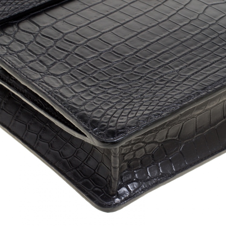 Pre Owned Louis Vuitton Black Crocodile Robusto Briefcase