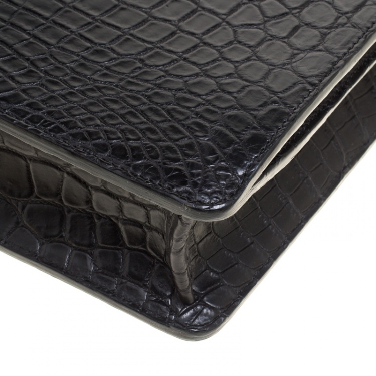 Pre Owned Louis Vuitton Black Crocodile Robusto Briefcase