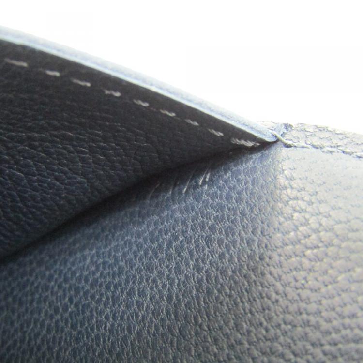 Pre Owned Louis Vuitton Bleu Marine Calf Leather Agenda Cover