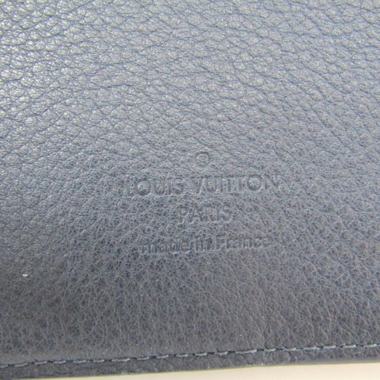 Pre Owned Louis Vuitton Bleu Marine Calf Leather Agenda Cover
