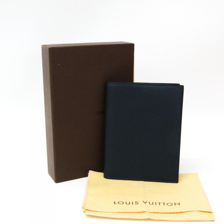 Pre Owned Louis Vuitton Bleu Marine Calf Leather Agenda Cover