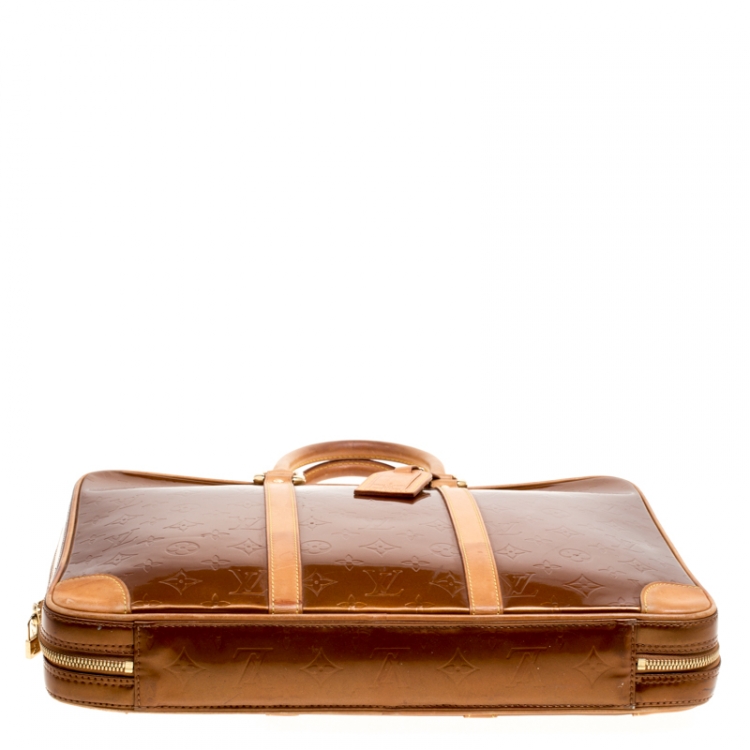 Pre Owned Louis Vuitton Bronze Monogram Vernis Vandam Briefcase