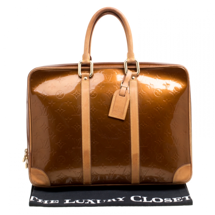Pre Owned Louis Vuitton Bronze Monogram Vernis Vandam Briefcase