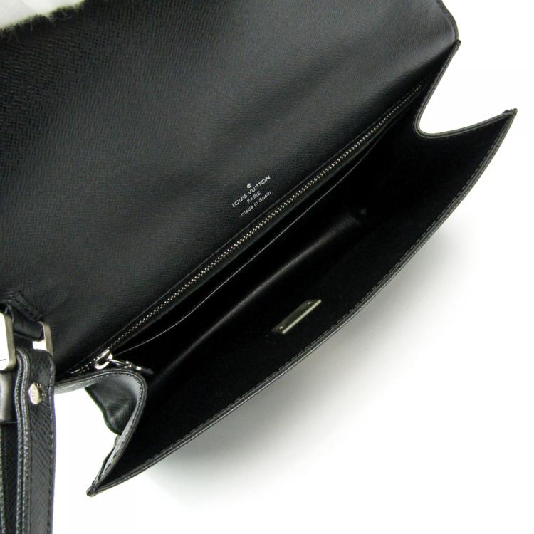 Pre Owned Louis Vuitton Ardoise Taiga Leather Selenga Clutch Bag