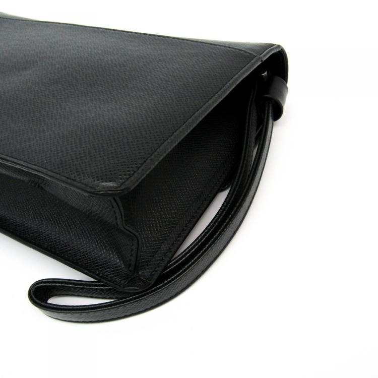 Pre Owned Louis Vuitton Ardoise Taiga Leather Selenga Clutch Bag