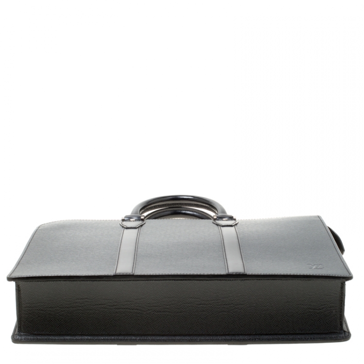 Pre Owned Louis Vuitton Black Taiga Leather Lozan Briefcase
