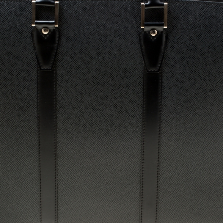 Pre Owned Louis Vuitton Black Taiga Leather Lozan Briefcase