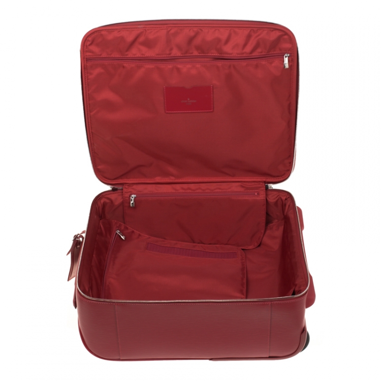 Pre Owned Louis Vuitton Red Epi Leather Pegase 45 Business Luggage