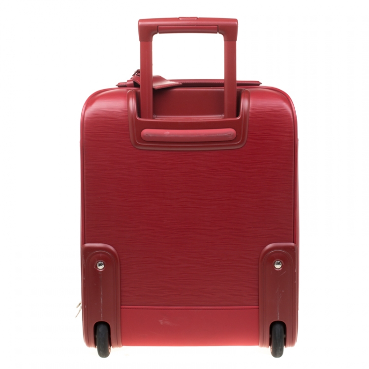 Pre Owned Louis Vuitton Red Epi Leather Pegase 45 Business Luggage