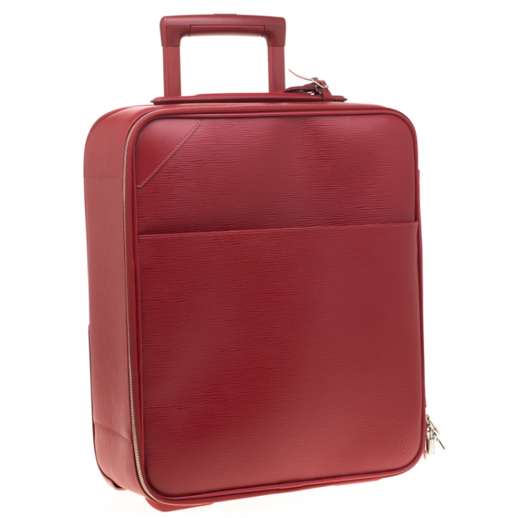 Pre Owned Louis Vuitton Red Epi Leather Pegase 45 Business Luggage