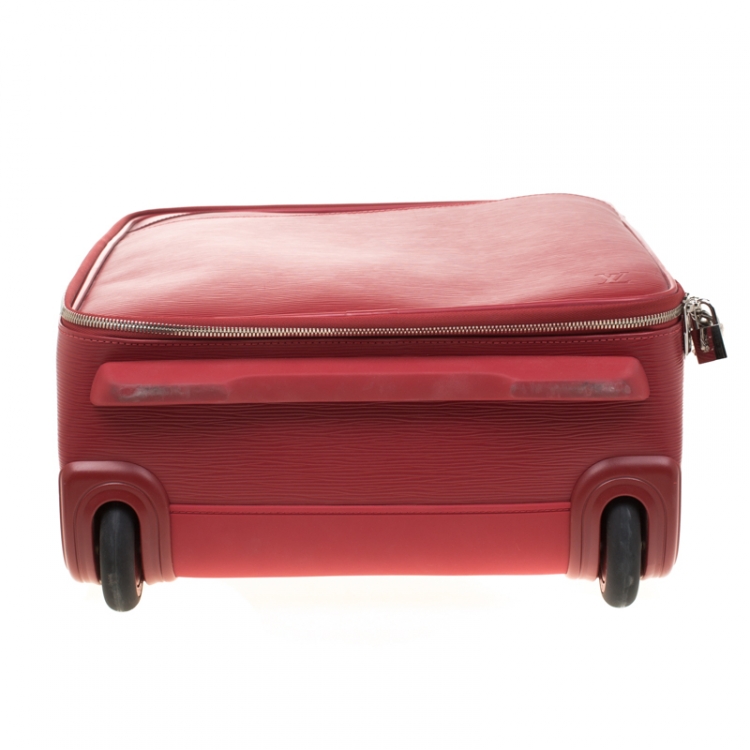 Pre Owned Louis Vuitton Red Epi Leather Pegase 45 Business Luggage
