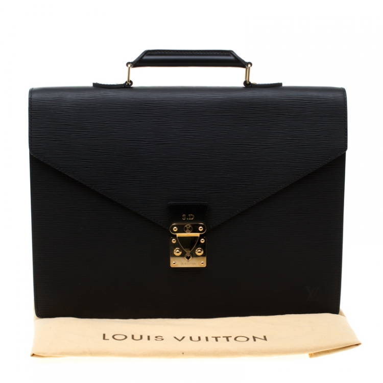 Pre Owned Louis Vuitton Black Epi Leather Serviette Conseiller Business Briefcase