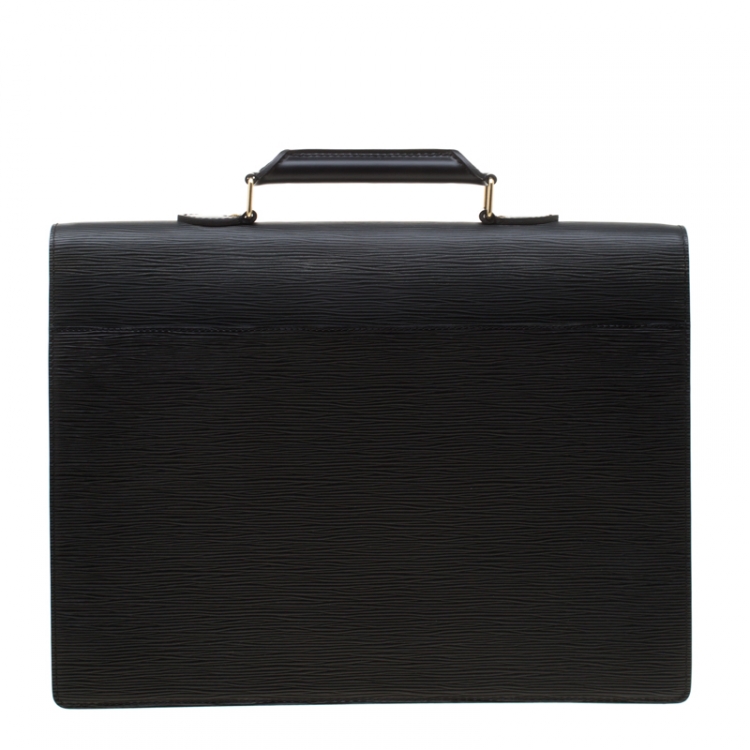 Pre Owned Louis Vuitton Black Epi Leather Serviette Conseiller Business Briefcase