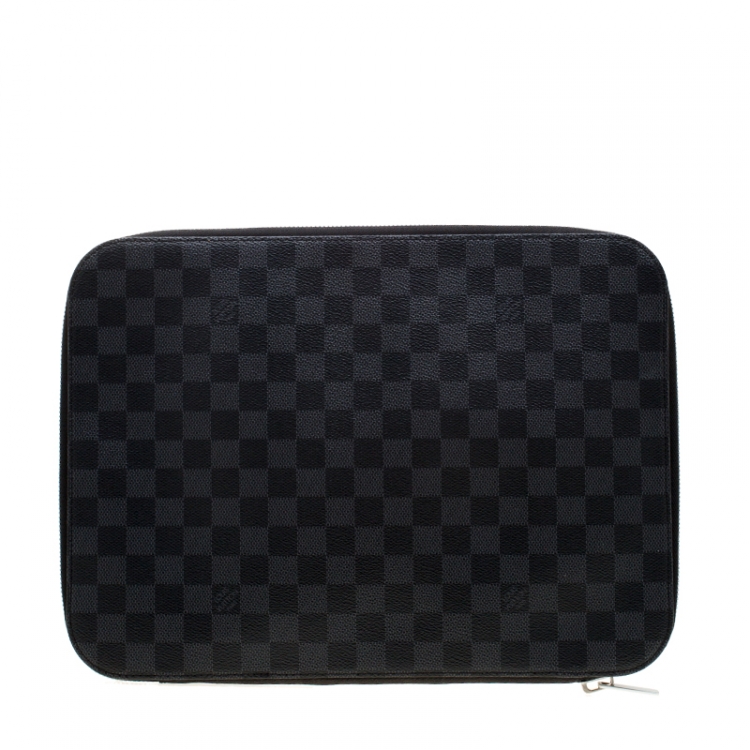 Pre Owned Louis Vuitton Damier Graphite Canvas Horizon Laptop Sleeve