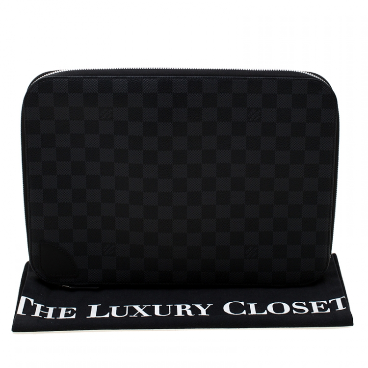 Pre Owned Louis Vuitton Damier Graphite Canvas Horizon Laptop Sleeve