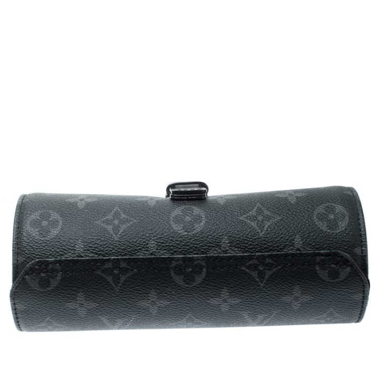 Pre Owned Louis Vuitton Black Monogram Canvas Eclipse Watch Case