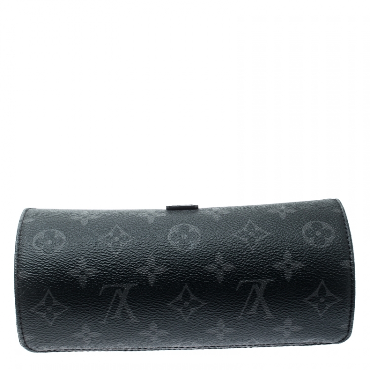 Pre Owned Louis Vuitton Black Monogram Canvas Eclipse Watch Case