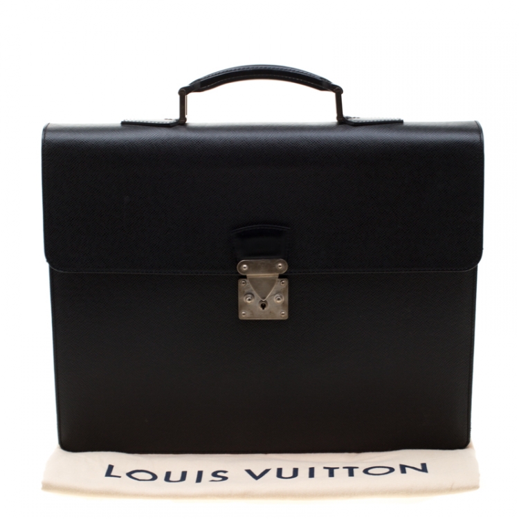 Pre Owned Louis Vuitton Black Taiga Leather Robusto 1 Compartment Briefcase
