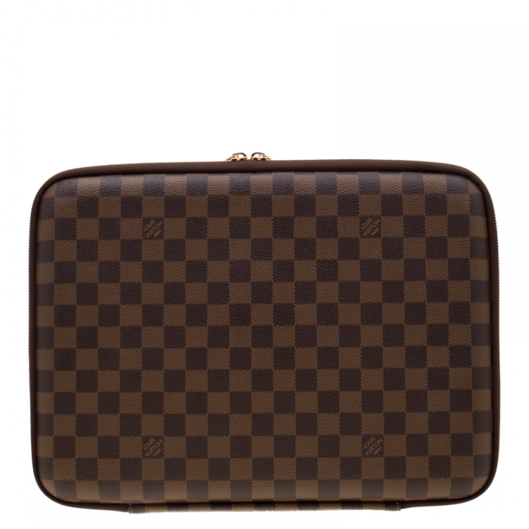 Pre Owned Louis Vuitton Damier Ebene Canvas Horizon Laptop Sleeve