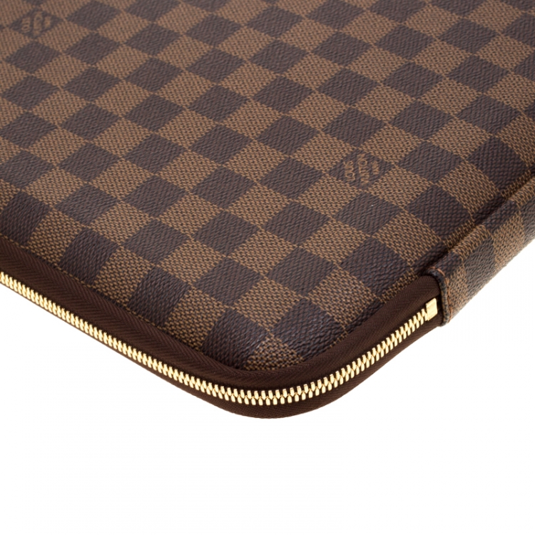 Pre Owned Louis Vuitton Damier Ebene Canvas Horizon Laptop Sleeve