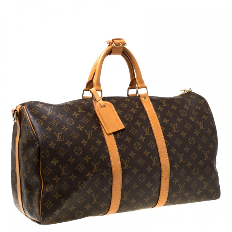 Pre Owned Louis Vuitton Monogram Canvas Keepall Bandouliere 50 Bag