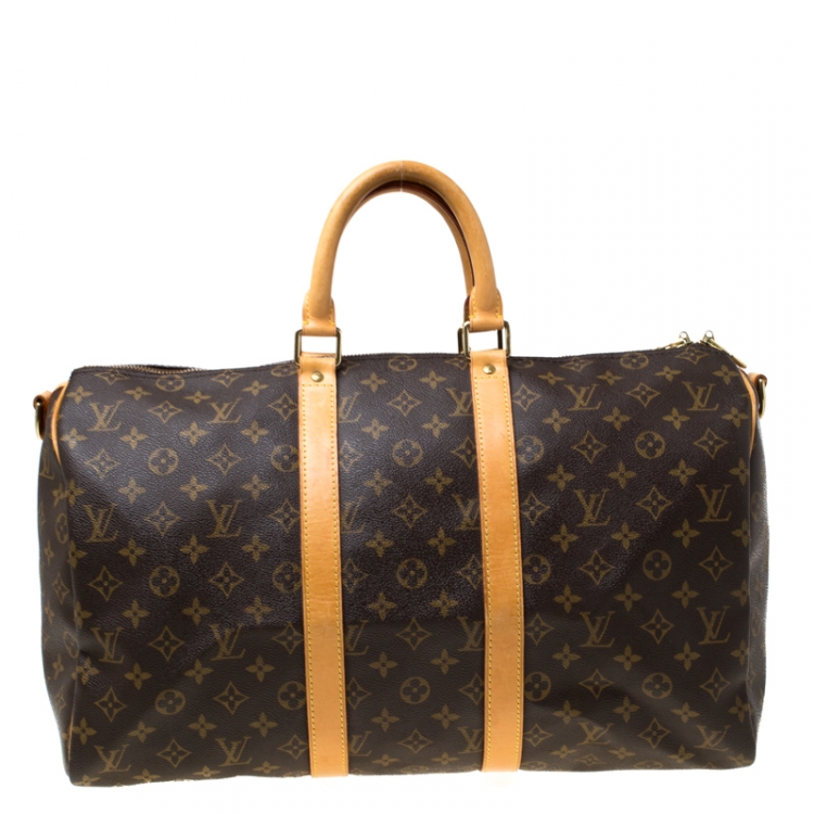 Pre Owned Louis Vuitton Monogram Canvas Keepall Bandouliere 45 Bag